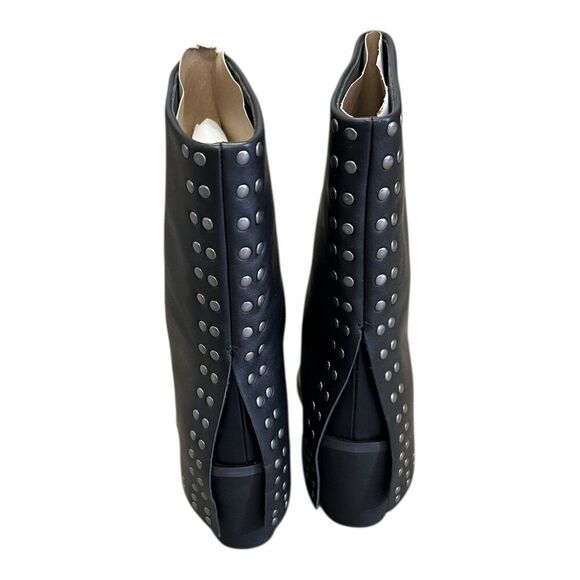 Lisa Vicky Black Leather Studded Mighty Calf Bootie 7.5 - Picture 3 of 4